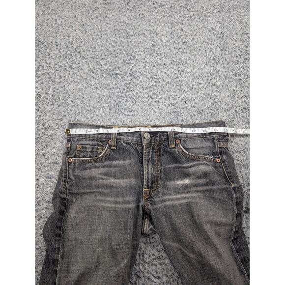 7 For All Mankind Jeans Womens 27 Black Bootcut Stretch Denim Distressed Grunge - Picture 5 of 9